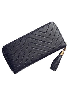 Tassel Zipper Long Wallet Black