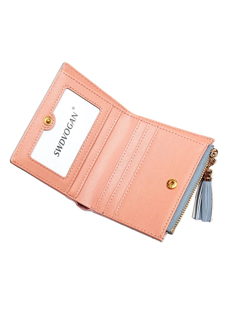 Tassel Heart Pendant Bifold Wallet Grey/Blue  - Image 2
