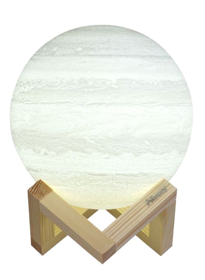 أيبيسي مصباح LED بتصميم ثلاثي الأبعاد على شكل كوكب المشترى أبيض/بيج 3.9بوصة