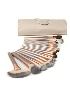 Generic 18-Piece Foundation Makeup Brush Tool With Pouch Bag Case Gold  - Image 1