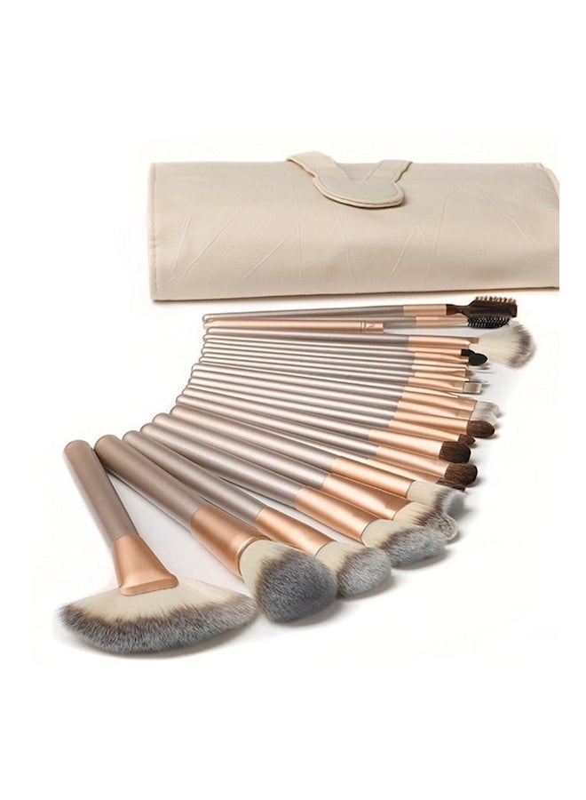Generic 18-Piece Foundation Makeup Brush Tool With Pouch Bag Case Gold  - Image 1