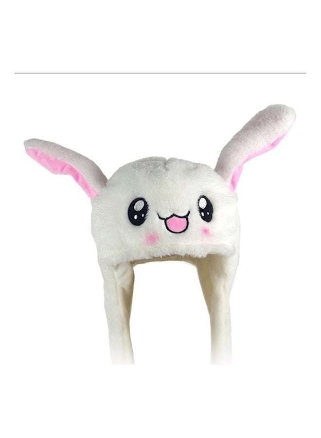 Generic Rabbit Ears Plush Cap White/Pink/Black - Image 1