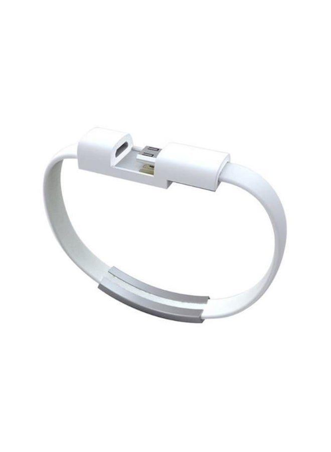 Mini Micro USB Bracelet Charger White 