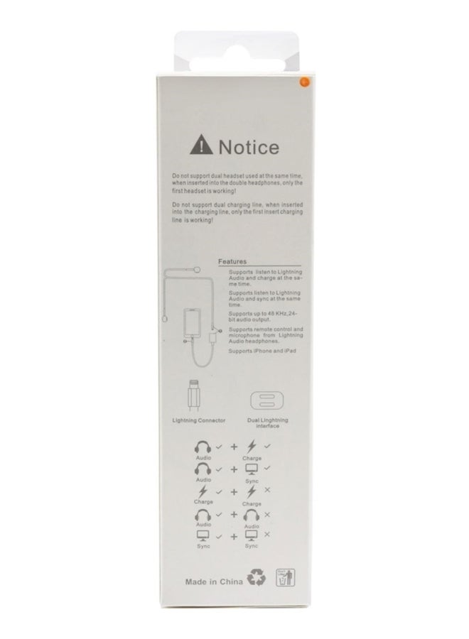 Generic - 2-In-1 Lightning Adapter And Charger White - Image 1
