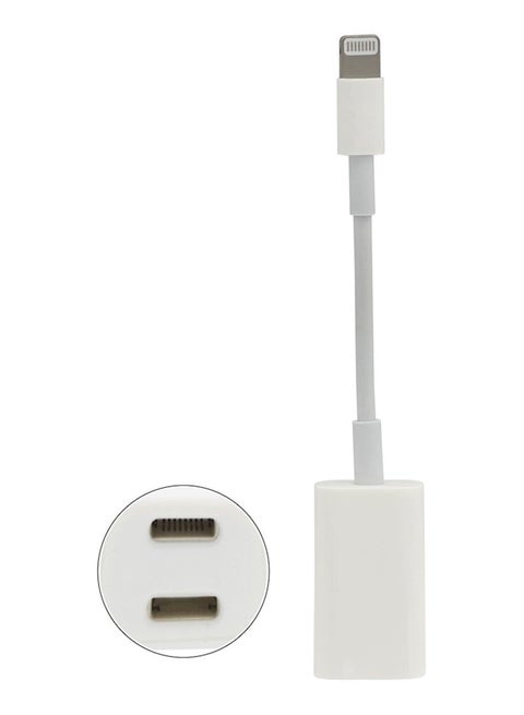 2-In-1 Lightning Adapter And Charger White