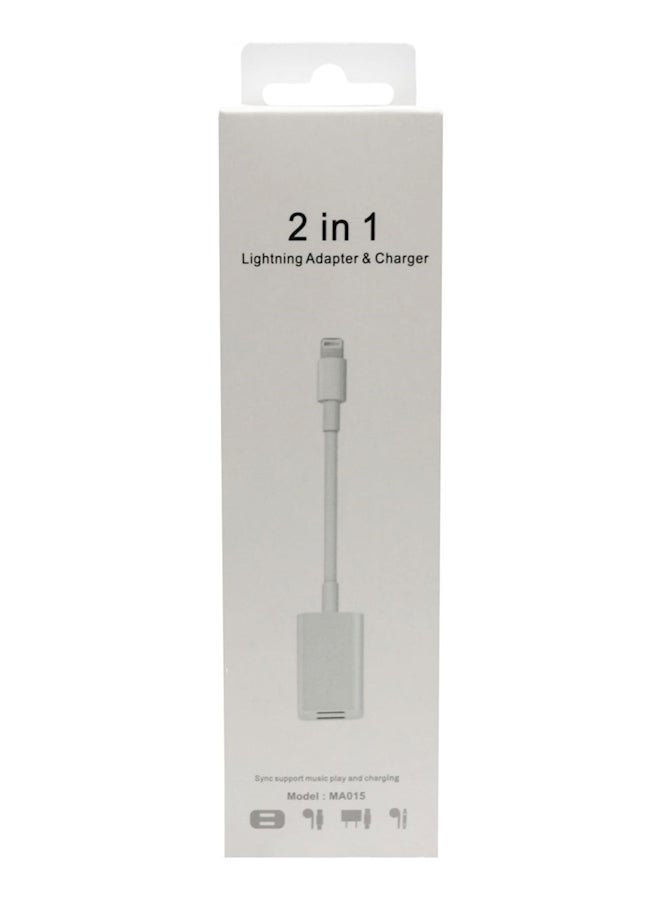 Generic - 2-In-1 Lightning Adapter And Charger White - Image 1