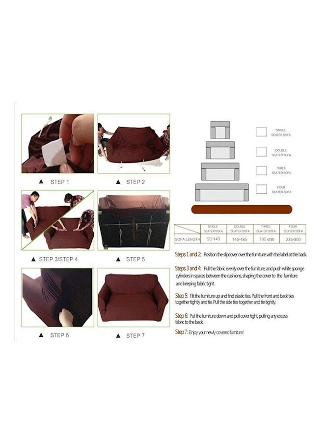 2 Seater Sofa Cover Brown  - Image 4