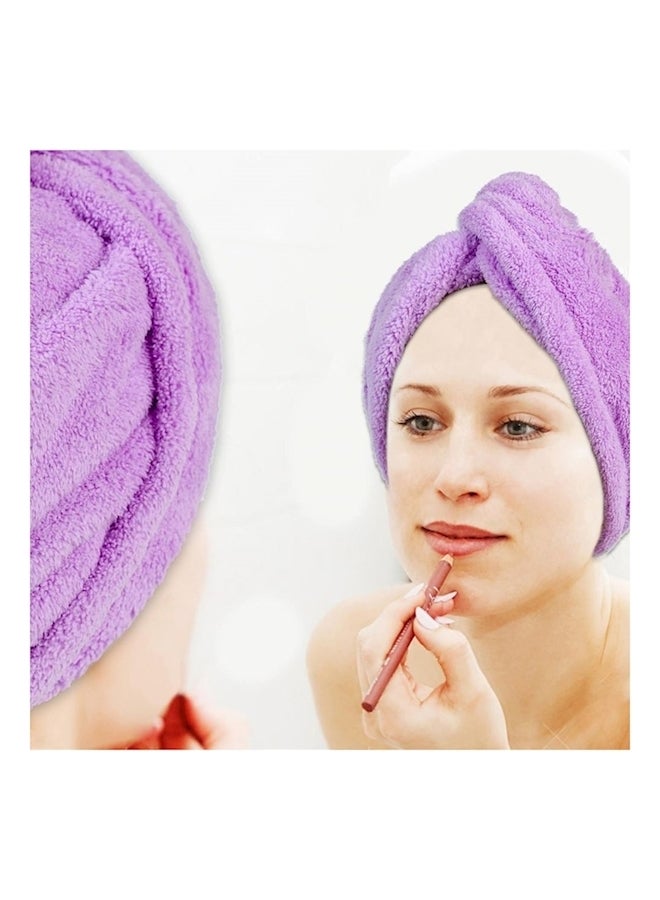 2-Piece Hair Drying Towel Set Pink/Purple - Image 1