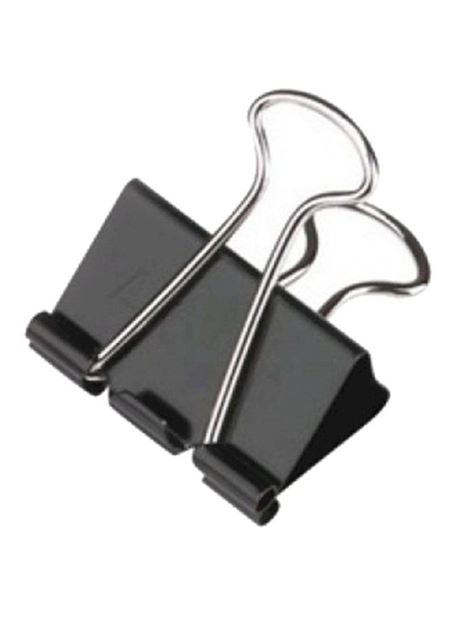 12-Piece Binder Clip Set Black/Silver