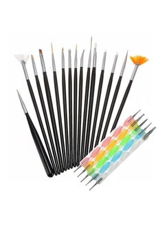 Generic 15-Piece Nail Art Brushes Dot Paint Manicure Kit Black  - Image 1