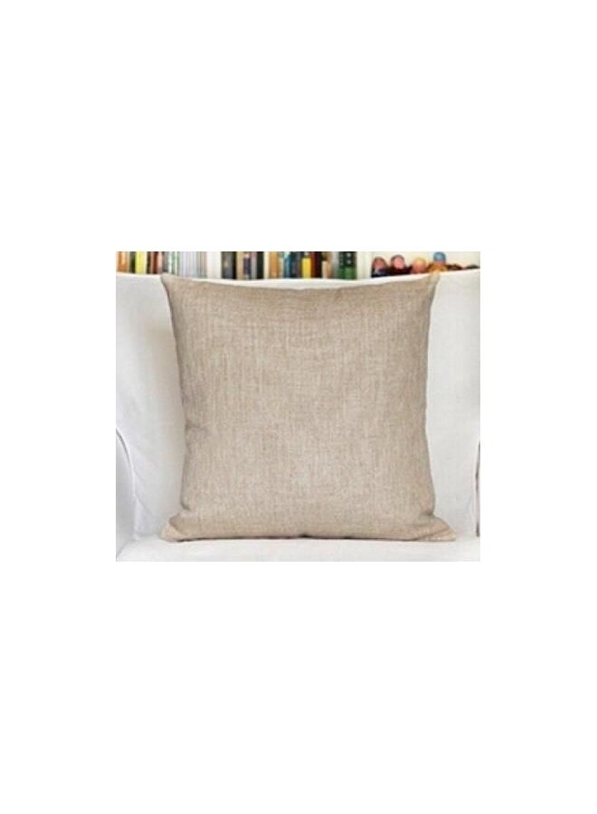 Couple Of Owl On Tree Printed Cushion Cover Cotton Beige/Red/Blue - Image 2
