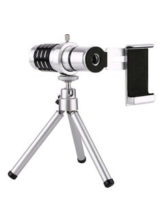 Mobile Telephoto Lens Kit With Tripod For Apple iPhone 8 Plus Black & Silver