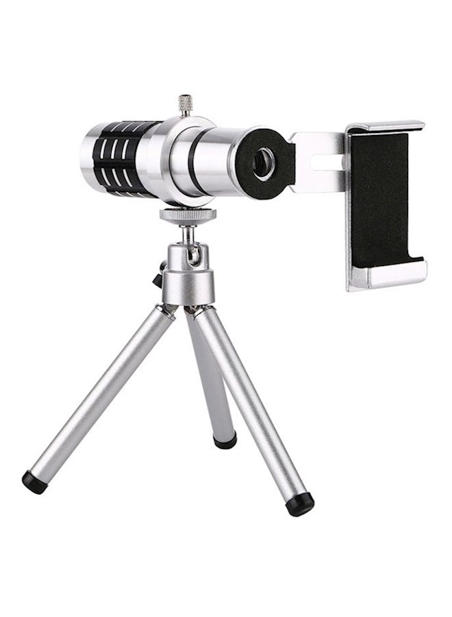 Generic - Mobile Telephoto Lens Kit With Tripod For Apple iPhone 8 Plus Black & Silver - Image 1
