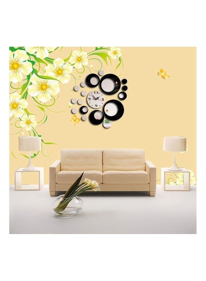 3D Acrylic Material Removable Wall Clock Black - Image 4