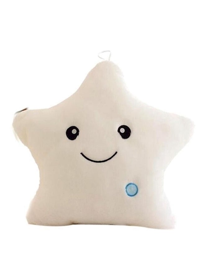Smiling Star Shaped Cushion Cotton White/Black 