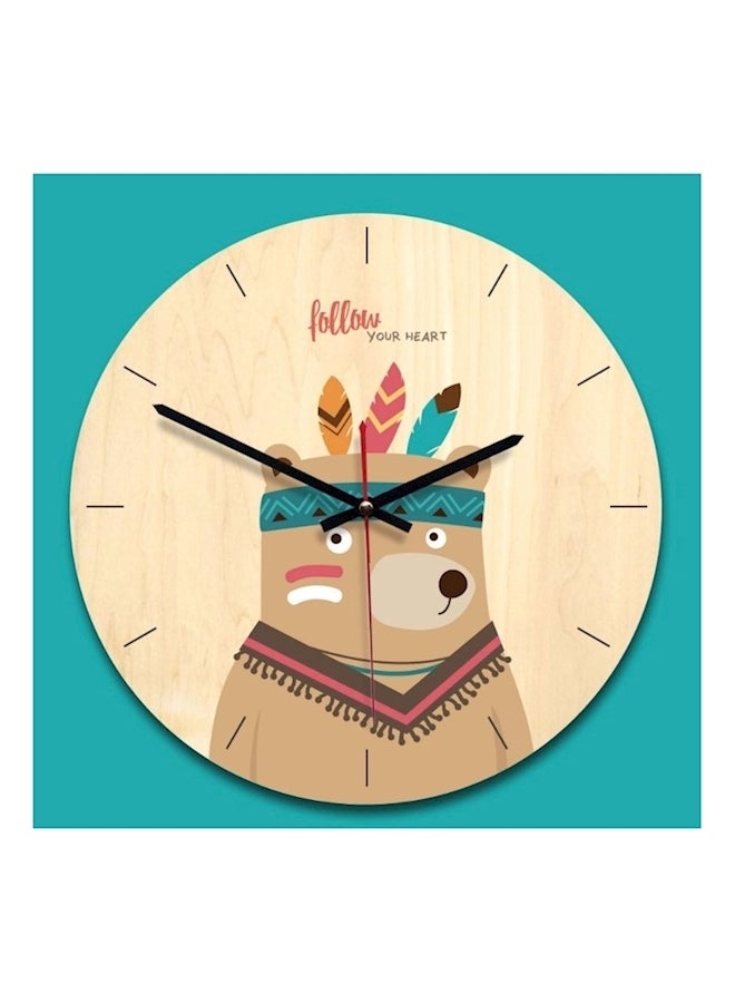 Wooden Creative Clock Beige 11inch  - Image 2