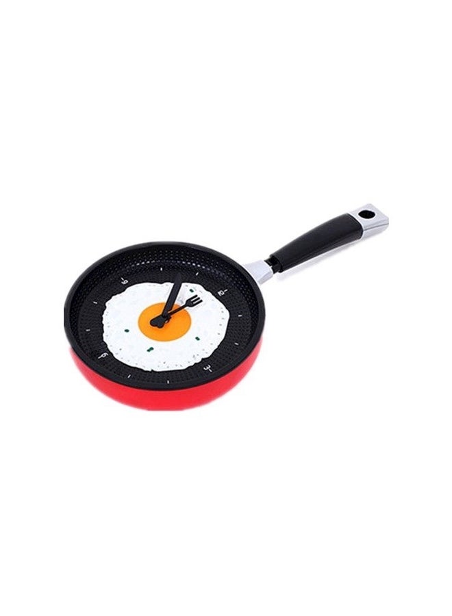 Fry Pan Kitchen Fried Egg Design Wall Clock Multicolour 20.5cm  - Image 3