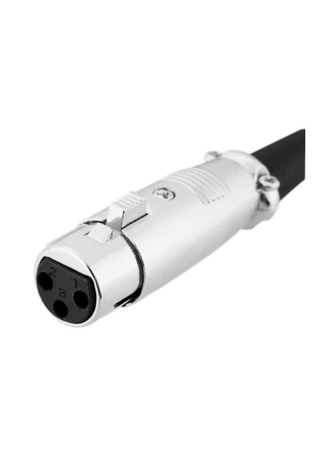 Generic XLR Female To 3.5 mm Stereo Male Cable Black/Silver  - Image 1