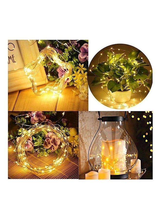 شريط إضاءة نحاسي للزينة مكون من 100 مصباح LED أصفر  - Image 3