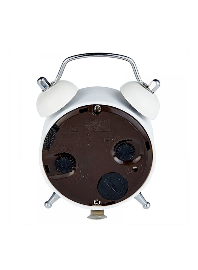 Round Belt Battery Mini Alarm Clock White/Black  - Image 3