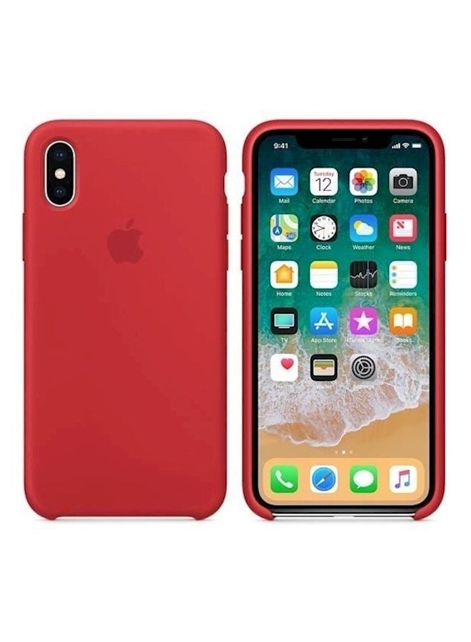 Silicon Back Case Cover For Apple iPhone X Red - Image 2