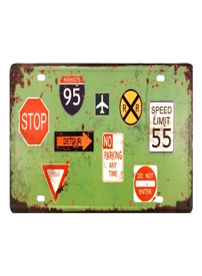 Traffic Signs Dubai Retro Metal Plate Tin Sign Multicolour