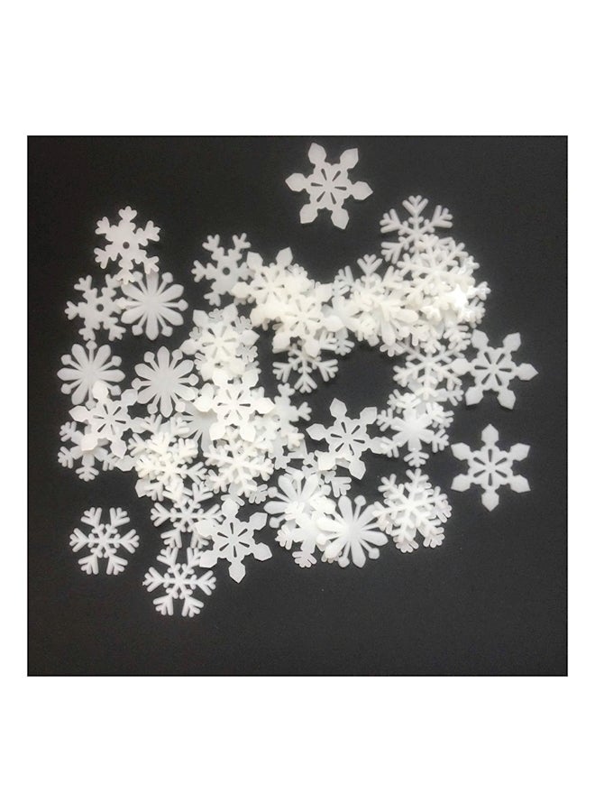 300-Piece 3D Luminous Fluorescent Snowflake Wall Stickers White - Image 3