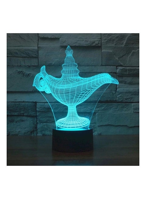 3D Illusion Aladdin'S Magical Led Night Lights Touch Switch Desk Lamp With 7-Color Usb Multi Color