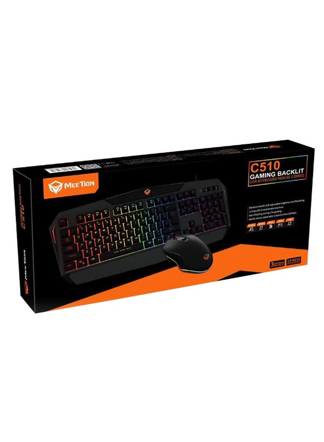 Meetion C510 Backlit USB Keyboard And Mouse Set Black - Image 2