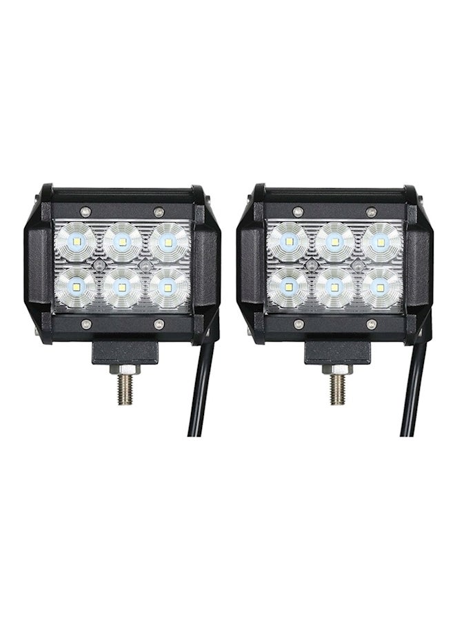 وحدة إنارة عمل للسيارة بقدرة 18 وات مكونة من قطعتين أسود - Image 1