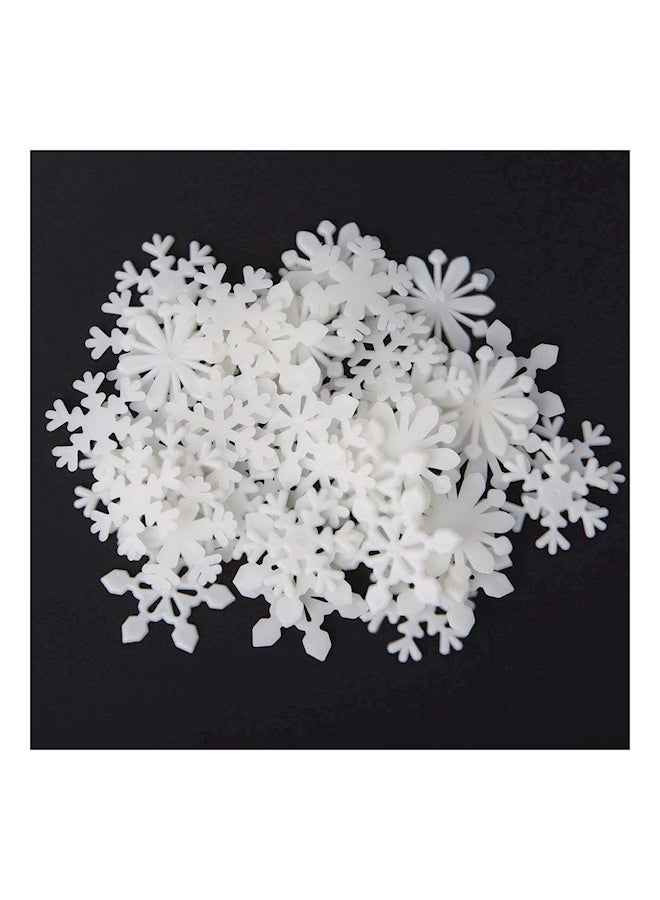 300-Piece 3D Luminous Fluorescent Snowflake Wall Stickers White - Image 5