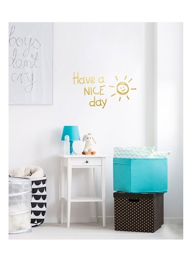 ملصق جداري بتصميم لطيف على شكل شمس وعبارة "Have A Nice Day" ذهبي - Image 5