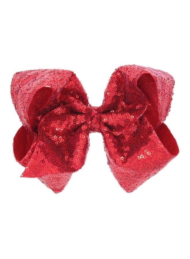 مشبك شعر على شكل عقدة أحمر 8بوصة