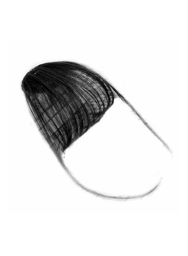 غرة شعر مستعارة من ألياف صناعية أسود - Image 4