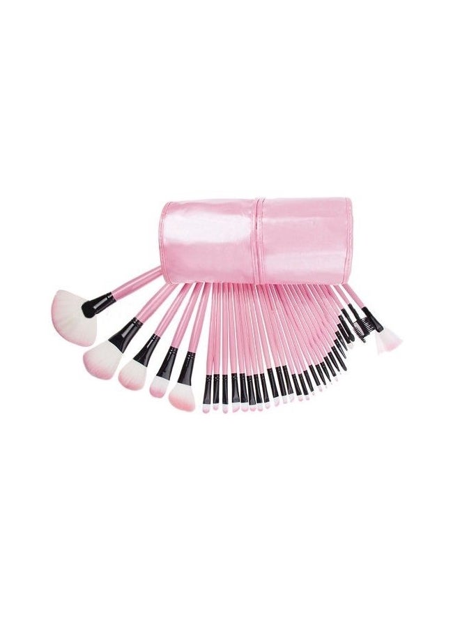 32-Piece Professional Makeup Brush Black/Pink - Image 2
