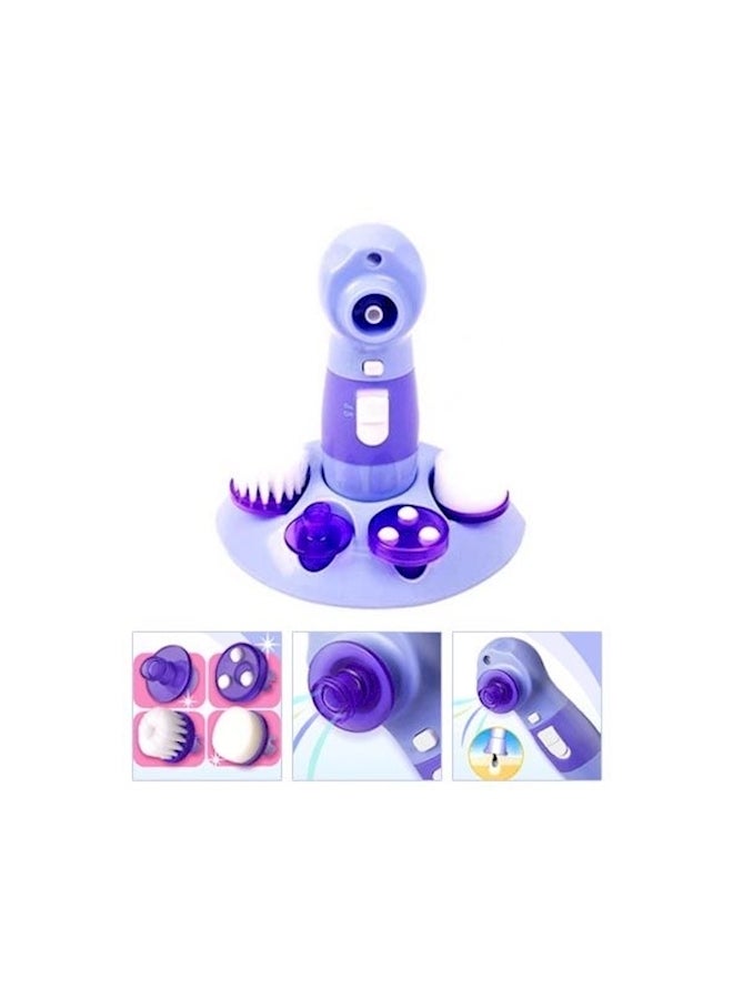 طقم تنظيف 4 في 1 للعناية بالوجه بنفسجي/أبيض