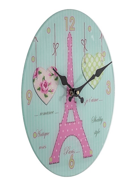Eiffel Tower Wall Clock Green