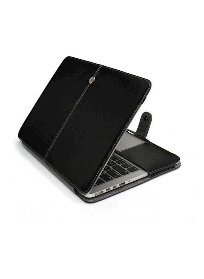 PU Leather Case Cover For Macbook Pro 13/13.3 Inch Black  - Image 1
