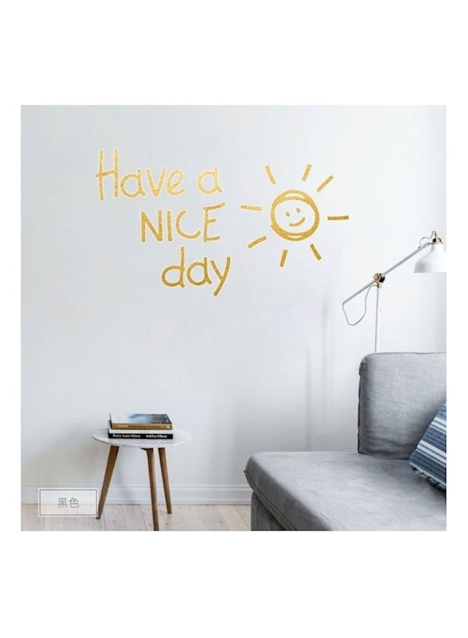 ملصق جداري بتصميم لطيف على شكل شمس وعبارة "Have A Nice Day" ذهبي - Image 2
