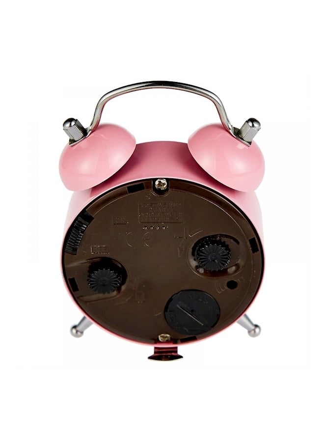 Fashion Table Desk Round Mini Alarm Clock Pink - Image 3