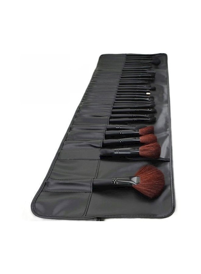 32-Piece Cosmetic Facial Makeup Brushes Tools Set Black - Image 2