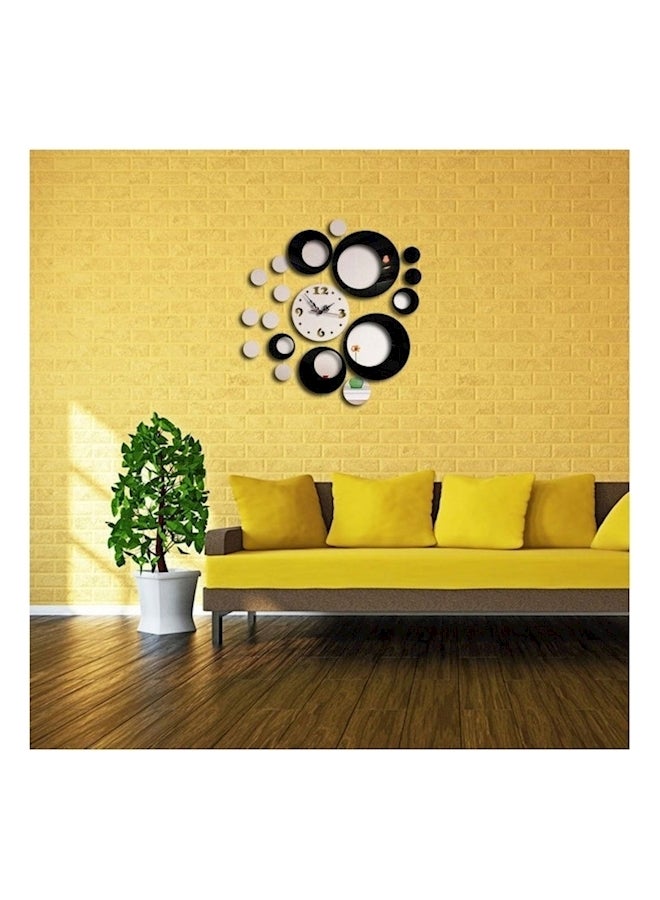 3D Acrylic Material Removable Wall Clock Black - Image 3