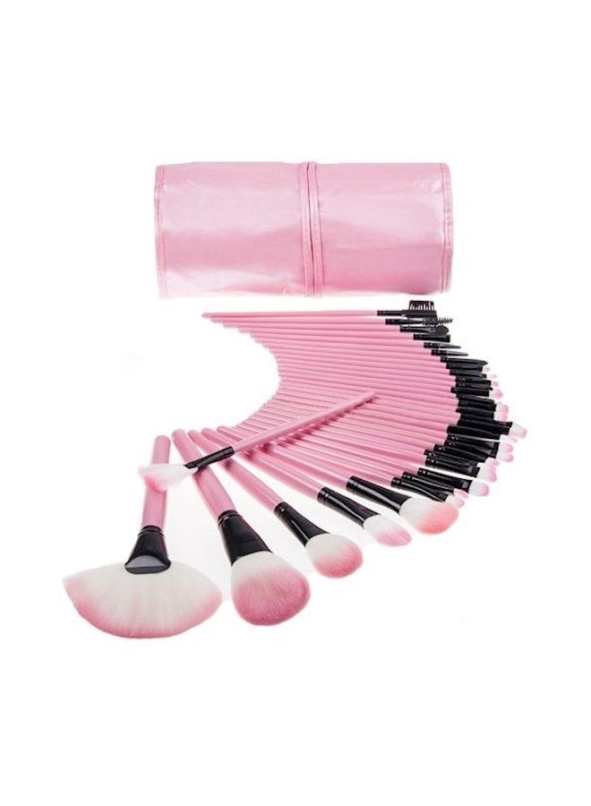 32-Piece Professional Makeup Brush Black/Pink - Image 1