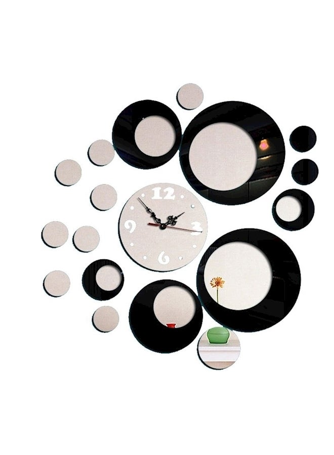 3D Acrylic Material Removable Wall Clock Black - Image 1