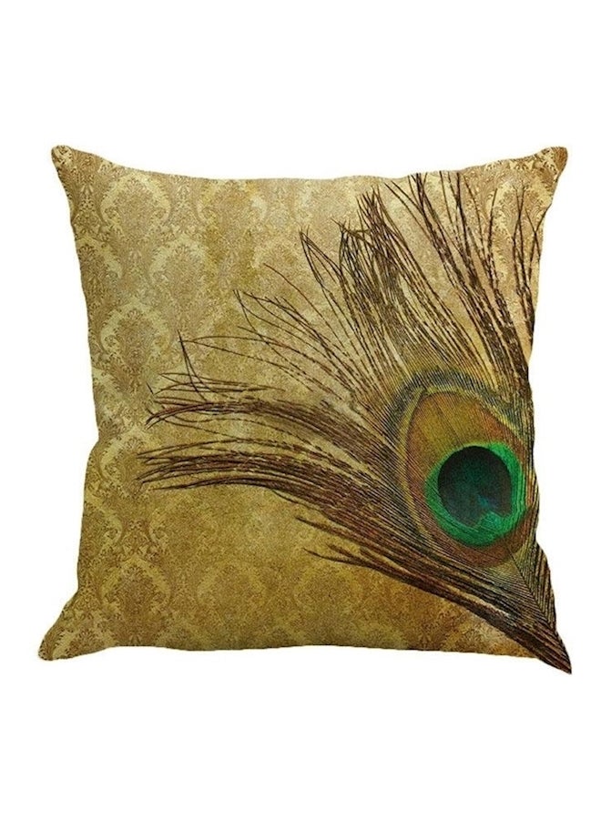 Pea Tail Printed Cushion Cover Beige/Brown/Green