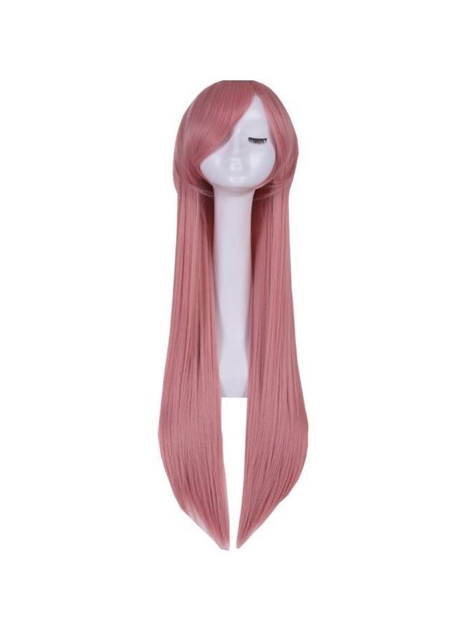Generic - Anime Mirai Nikki Gasai Yuno Cosplay Wig 80 Cm Pale Long Straight Hair Wig Pink - Image 1