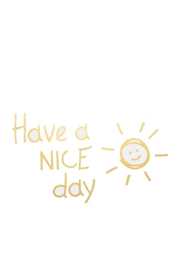 ملصق جداري بتصميم لطيف على شكل شمس وعبارة "Have A Nice Day" ذهبي - Image 1