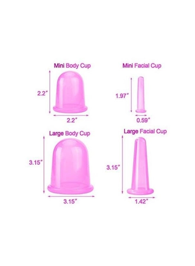 7-Piece Silicone Vacuum Massager Cups Pink - Image 3