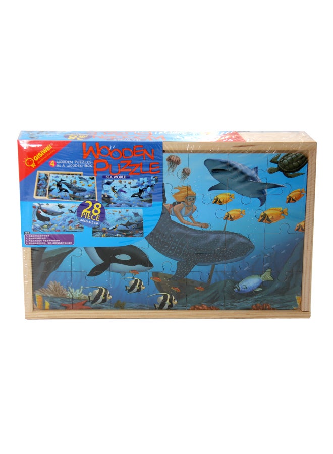 أحجية تركيب الصور المقطعة 4 في 1 بتصميم خشبي - Image 1