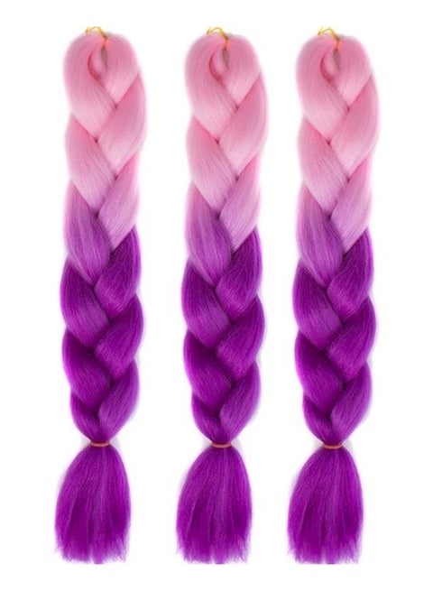 3 Piece Braiding Synthetic Hair Extensions Wig Set Multi Color